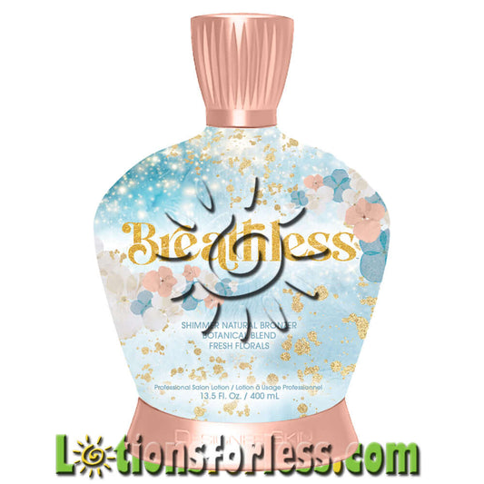 Designer Skin Breathless Natural Bronzer 13.5oz with floral design, shimmer finish, and cruelty-free formula.