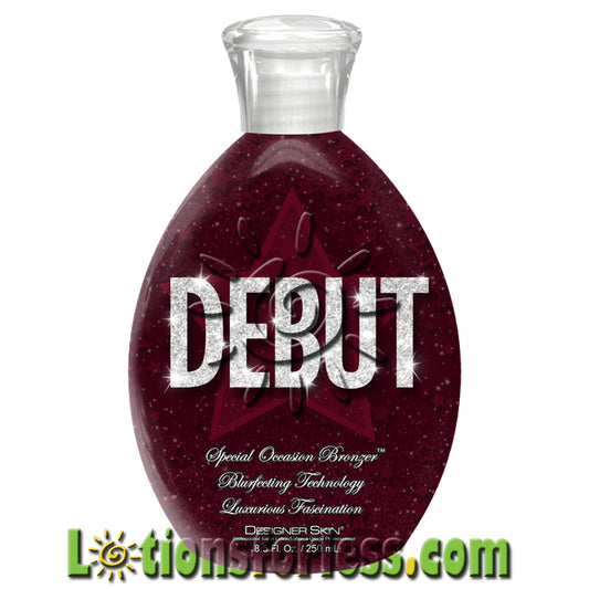 Designer Skin Debut DHA Bronzer 8.5oz bottle, featuring rich color and special occasion bronzing technology.