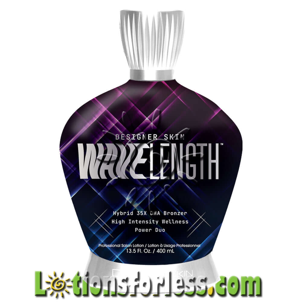 Designer Skin Wavelength Hybrid DHA Bronzer 13.5oz with Caramel for ideal tanning results and UV Vanilla fragrance.