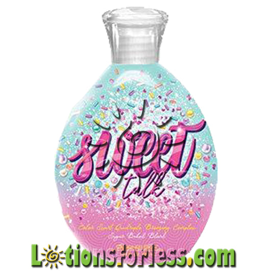 Designer Skin Sweet Talk Quadruple Bronzer bottle with colorful design, 13.5oz, infused with DHA and Pineapple Delight fragrance.